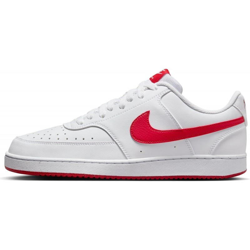 Chaussures Nike Court Vision Low Next Nature pour homme (HF1744-101, blanc/rouge université)