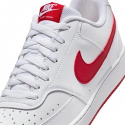 Chaussures Nike Court Vision Low Next Nature pour homme (HF1744-101, blanc/rouge université)