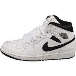 Jordan 1 Mid pour homme Blanc/Noir-Blanc-Noir (DQ8426 132)