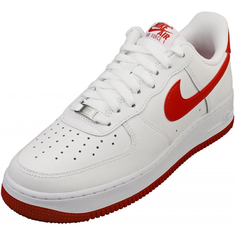 Chaussures Nike Air Force 1 '07 pour homme (FJ4146-106, blanc/blanc/rouge dragon)