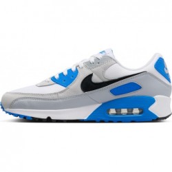 Chaussures Nike Air Max 90 pour homme (FN6958-102, blanc/bleu photo/platine pur/noir)