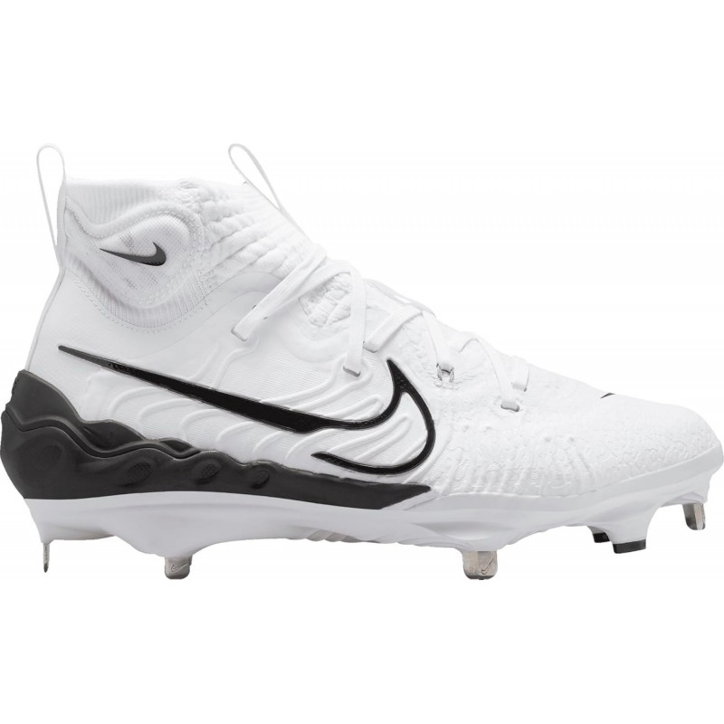 Crampons de baseball en métal Nike Alpha Huarache NXT DJ6517-101 pour homme Blanc-Noir