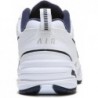 Chaussures de marche Nike Air Monarch IV pour homme, blanc/argent métallique/bleu marine