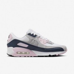 Chaussures Nike Air Max 90 pour homme (DM0029-106, blanc/rose mousse/bleu marine armurerie/gris loup)