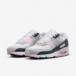 Chaussures Nike Air Max 90 pour homme (DM0029-106, blanc/rose mousse/bleu marine armurerie/gris loup)