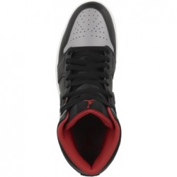 Chaussures NIKE Air Jordan 1 Mid pour homme (DQ8426-006, Noir/Gris ciment-ROUGE FEU-Blanc)