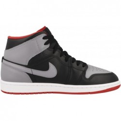 Chaussures NIKE Air Jordan 1 Mid pour homme (DQ8426-006, Noir/Gris ciment-ROUGE FEU-Blanc)