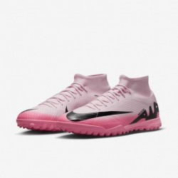 Chaussures de football montantes Nike Mercurial Superfly 9 Academy Turf (DJ5629-601, mousse rose/noir)