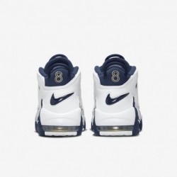 Chaussures Nike Air More Uptempo '96 pour homme (FQ8182-100, blanc/or métallique/rouge université/bleu marine minuit)