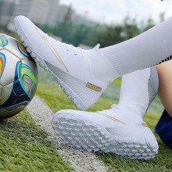 Chaussures de football UVCDE pour hommes, chaussures de football montantes en gazon synthétique pour l'extérieur et l'intérieur,