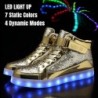 IGxx LED Light Up Shoes Light pour hommes Baskets montantes à LED Chaussures de recharge USB Femmes Chaussures clignotantes lumi