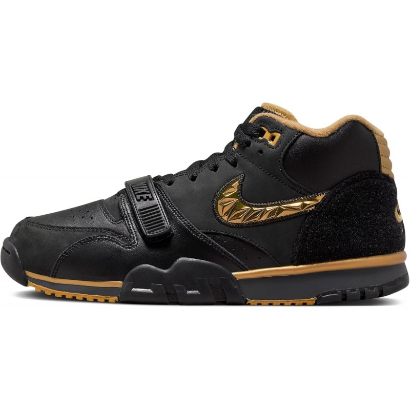 Chaussures Nike Air Trainer 1 "College Football Playoff pour homme (FJ6196-001, noir/anthracite/or métallique/feuille d'or)