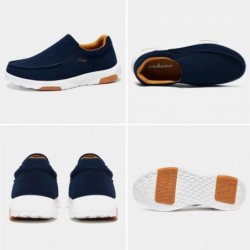 Chaussures de marche orthopédiques OrthoComfoot pour hommes avec soutien de la voûte plantaire : mocassins à enfiler en cuir sué